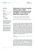 Observation of vertical coupling during a major sudden stratospheric warming by ICON and GOLD: A case study of the 2020/2021 warming event