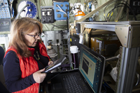 Scientist Testing Instruments During the ARISTO Program 2015
