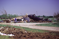 Tornado Damage (semi) in Moore, Oklahoma, May 3, 1999 (DI00501)