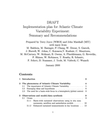Atlantic Climate Variability Experiment (ACVE): Science and Draft Implementation Plan