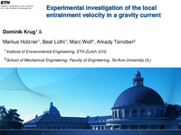 Experimental investigation of the local entrainment velocity in a gravity current