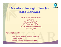 Presentation, Unidata Strategic Plan for Data Services, October 2004