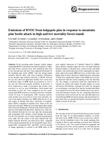 Emissions of BVOC from lodgepole pine in response to mountain pine beetle attack in high and low mortality forest stands