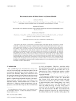 Parameterization of wind farms in climate models