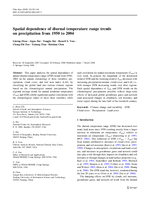 Spatial dependence of diurnal temperature range trends on precipitation from 1950 to 2004
