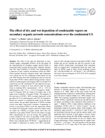 The effect of dry and wet deposition of condensable vapors on secondary organic aerosols concentrations over the continental US