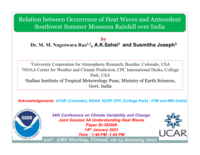 Relation between occurrence of heat waves and antecedent southwest summer monsoon rainfall