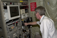Researcher aboard C-130 during RICO (DI01398)